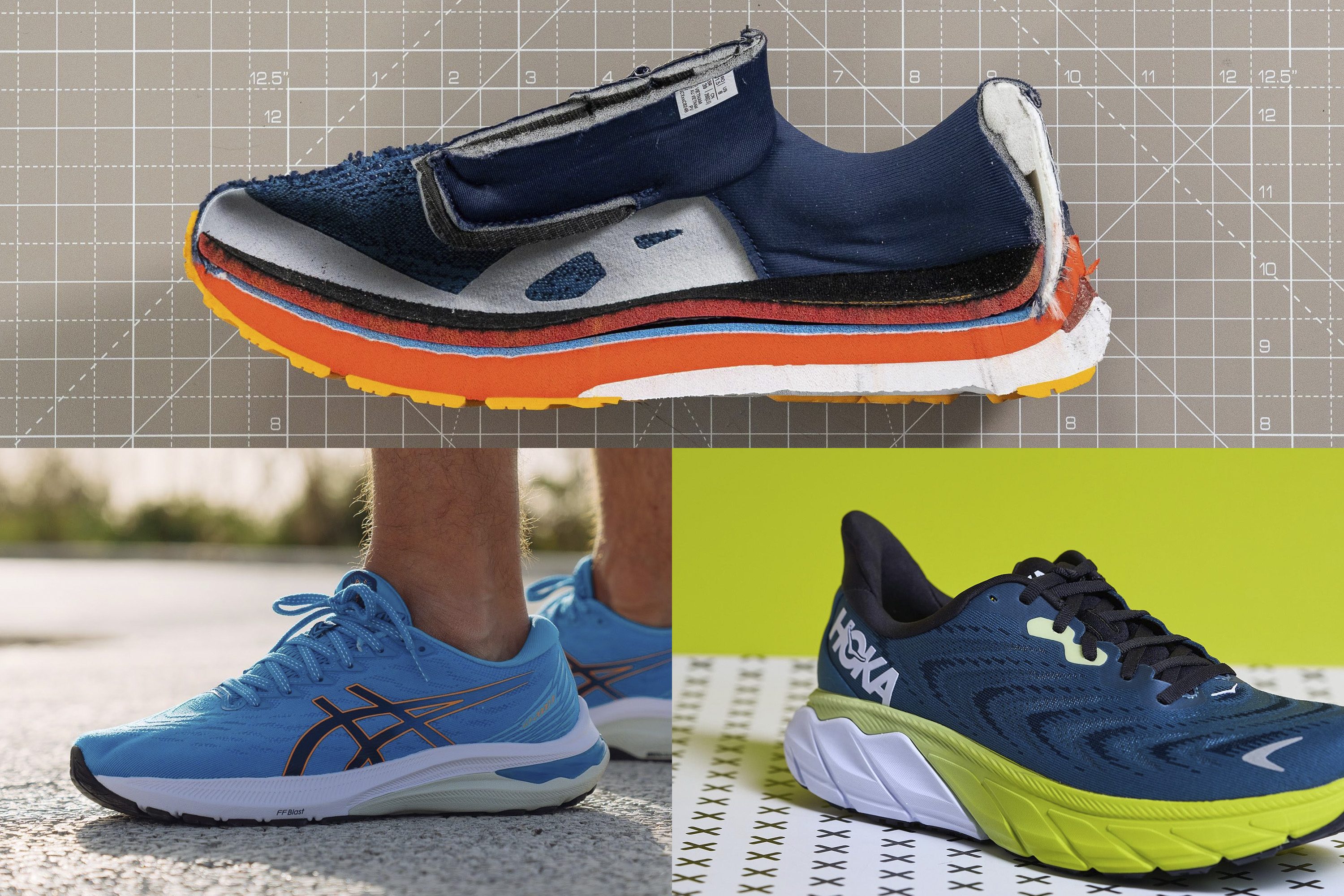 mediasuela de doble densidad en zapatillas para sobrepronación