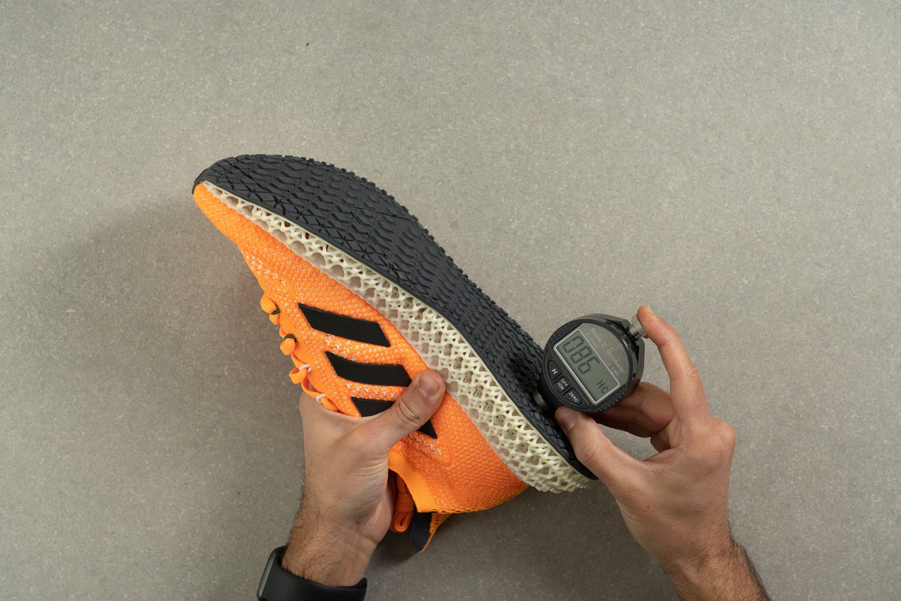adidas-4dfwd-outsole-firmness-durometer.JPG