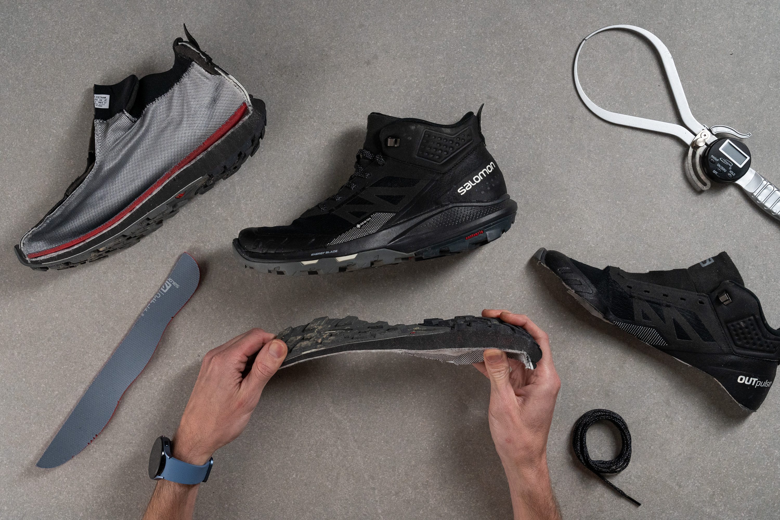 Prueba de laboratorio Salomon Outpulse Mid GTX